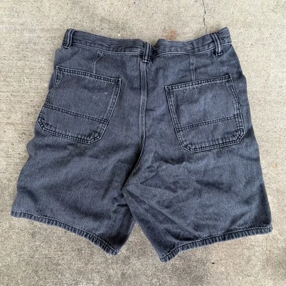 Uniqlo Mens Denim Utility Shorts Washed Black Carpenter Drawstring 321-471165 L - Picture 11 of 12